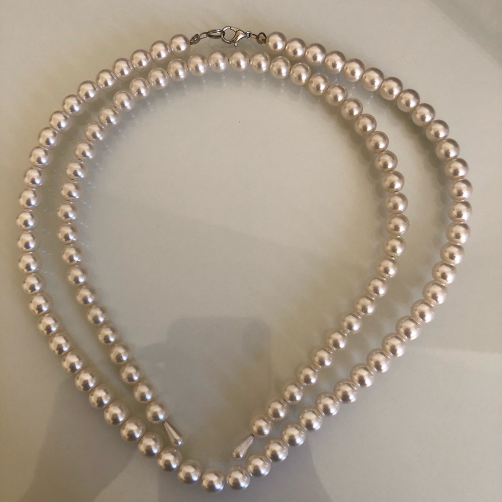 White Pearl necklace and hair band combo